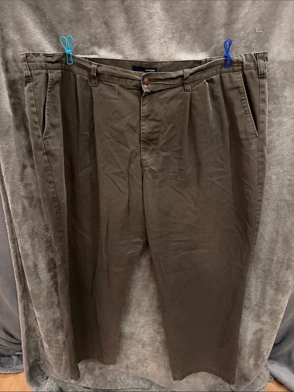 Basic Editions Olive Pleated Men's Chinos 46x32